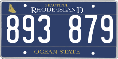 RI license plate 893879