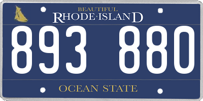 RI license plate 893880