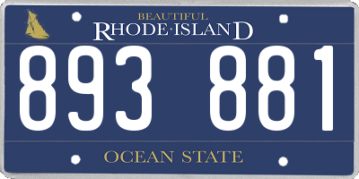RI license plate 893881