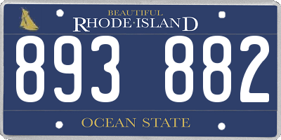 RI license plate 893882