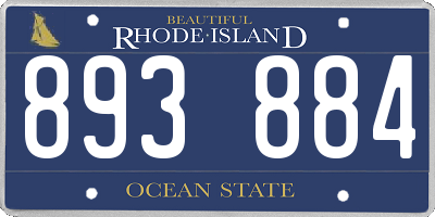 RI license plate 893884