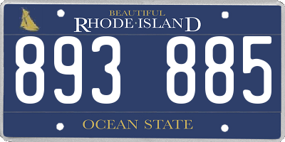 RI license plate 893885