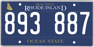 RI license plate 893887