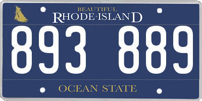 RI license plate 893889
