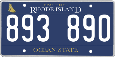 RI license plate 893890