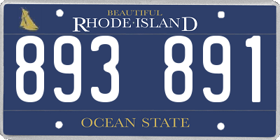 RI license plate 893891