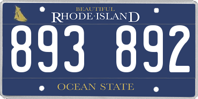 RI license plate 893892