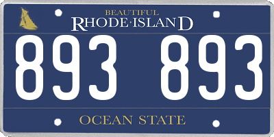RI license plate 893893