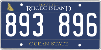 RI license plate 893896