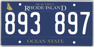 RI license plate 893897