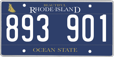 RI license plate 893901