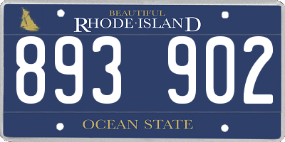 RI license plate 893902