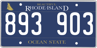 RI license plate 893903