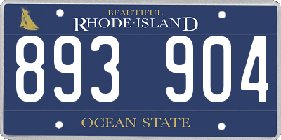RI license plate 893904
