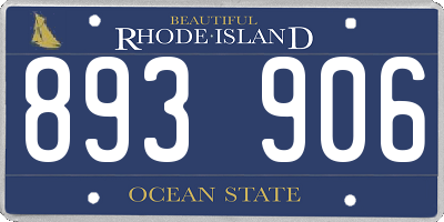 RI license plate 893906