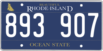RI license plate 893907