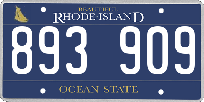 RI license plate 893909