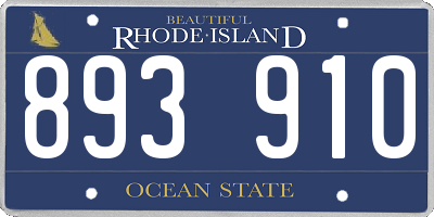 RI license plate 893910