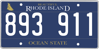 RI license plate 893911