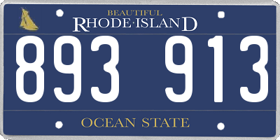 RI license plate 893913