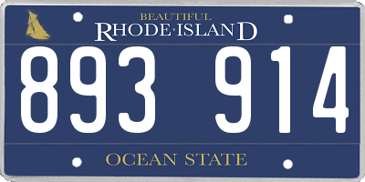 RI license plate 893914