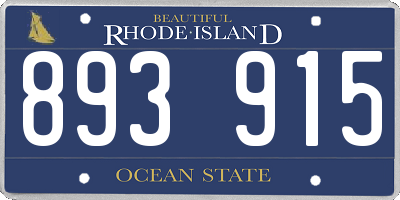 RI license plate 893915
