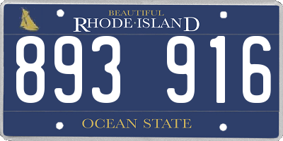 RI license plate 893916
