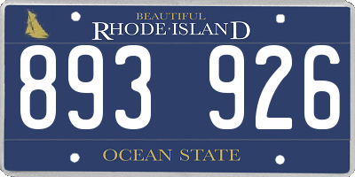 RI license plate 893926