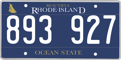 RI license plate 893927