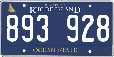 RI license plate 893928