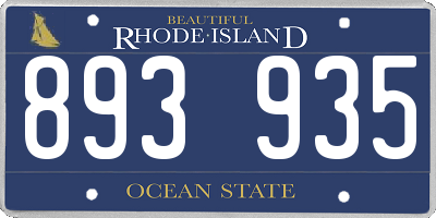 RI license plate 893935