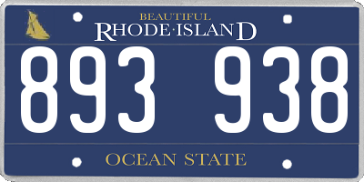 RI license plate 893938