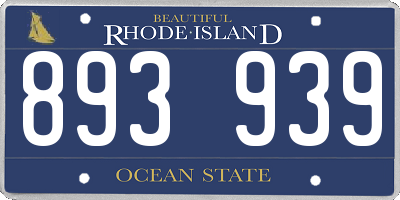 RI license plate 893939