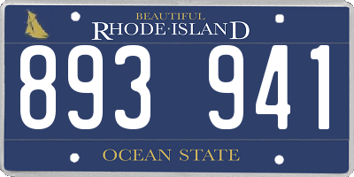 RI license plate 893941