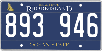 RI license plate 893946