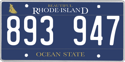 RI license plate 893947