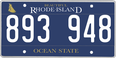 RI license plate 893948