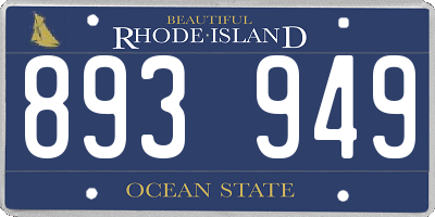 RI license plate 893949