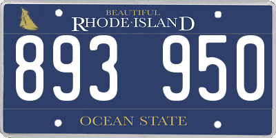 RI license plate 893950