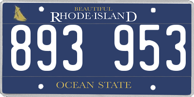 RI license plate 893953