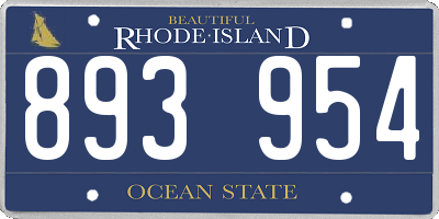RI license plate 893954