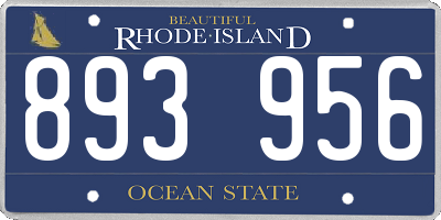 RI license plate 893956