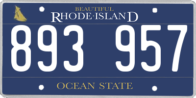 RI license plate 893957