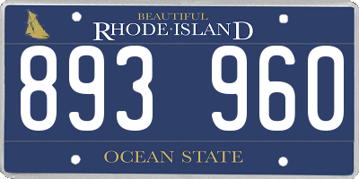 RI license plate 893960