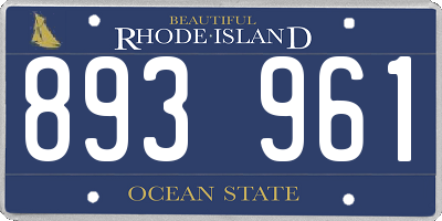 RI license plate 893961