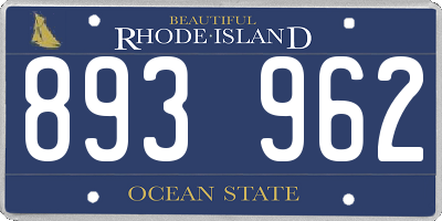 RI license plate 893962