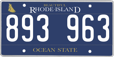 RI license plate 893963