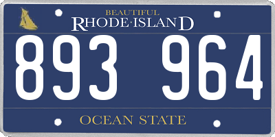 RI license plate 893964