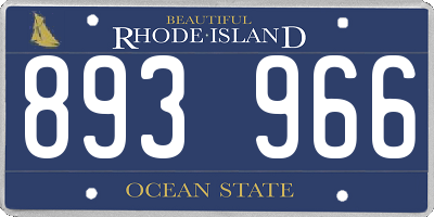 RI license plate 893966