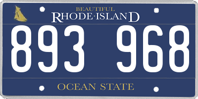 RI license plate 893968